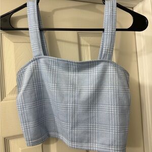 Blue Plaid Women's Crop Top